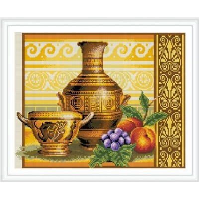 GZ287 still life round diamond painting by numbers on stretched canvas