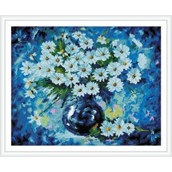 GZ250 abstract flower diamond painting on stretched canvas with wooden frame