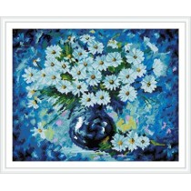 GZ250 abstract flower diamond painting on stretched canvas with wooden frame