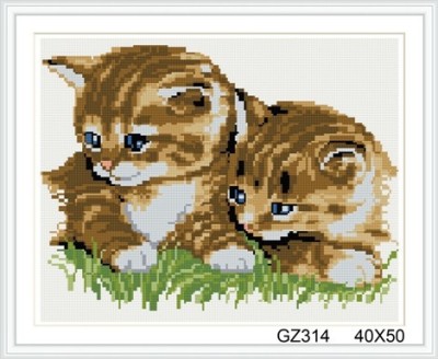 square cat photo diamond painting with wooden frame xinshixian paint boy brand GZ314