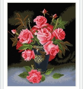 Pintura de la flor del muchacho diamante kits de bordado para sala de estar decoración GZ321