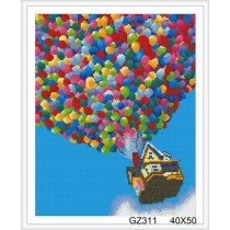 paint boy resin balloon diy diamond painting with wooden frame GZ311