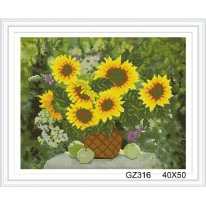 stillleben sonnenblumen cristal diamant malerei mit holzrahmen xinshixian malen junge marke gz316