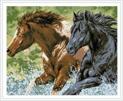 paintboy hot horse photo handwork diamond painting with wooden frame GZ343