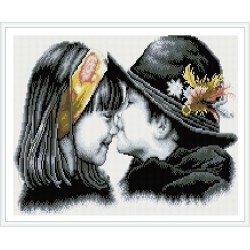 wenig mädchen und jungen Kuss Bild kinder diamant leinwand gemälde gz346