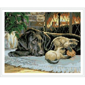 Imagen del perro niños de diamante pintura de la lona GZ345