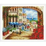 Asstract paisaje diy pintura mosaico de diamantes en la lona GZ338