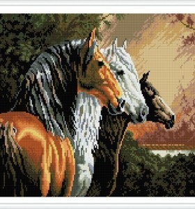 Pintura chico foto del caballo pintura diamante bricolaje GZ349