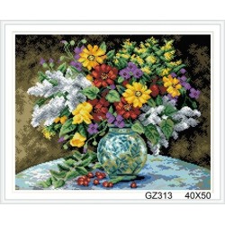 xinshixian malen Junge runde blume voller diamanten malerei mit holzrahmen gz313