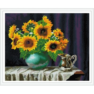 GZ444 love photo framed sunflower wall arts 2.5mm round 5D diy embroidery diamond painting sets for decorations