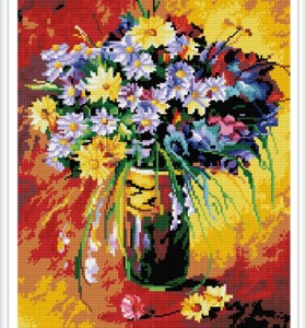 Gz386 pintura flor de la pintura mosaico de diamantes de la decoración del hogar