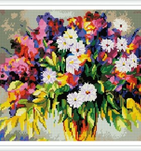 GZ387 handcrafts diy flower diamond mosaic painting for living room decor