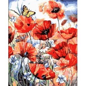 diy malen nach zahlen rote blume und schmetterling Künstler Ölfarbe für Anfänger gx7073