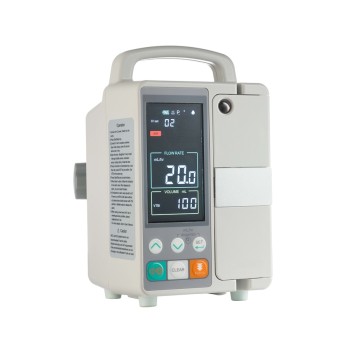 Infusion pump with thermostat warms IV tubing