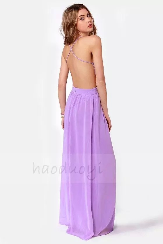 2014 New Fashion Chiffon Deep V Cross Halter Backless Women Sexy Floor-length Long Evening Dresses for Wholesale Haoduoyi