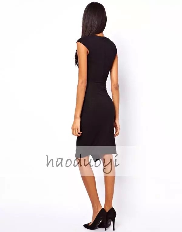 Womens Irregular Hem Slim Fitness Tight Dress Sexy Dresses with Fold on Waist for Wholesale Haoduoyi