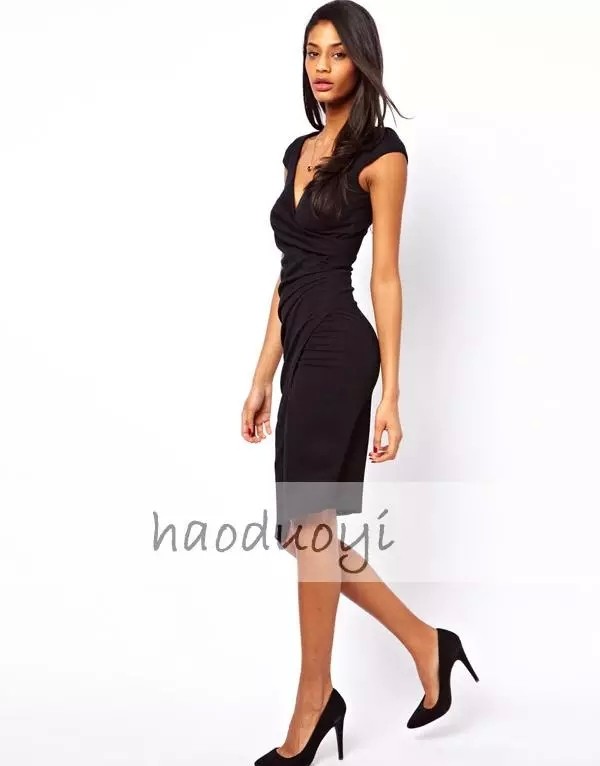Womens Irregular Hem Slim Fitness Tight Dress Sexy Dresses with Fold on Waist for Wholesale Haoduoyi