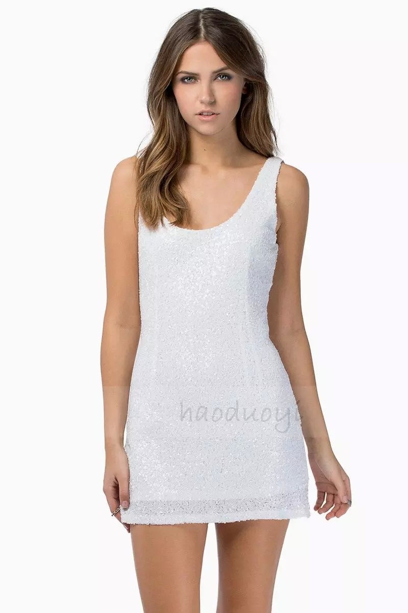 Women Sequines Slim Fitness Tight Dress Deep V Back Sexy Dresses for Wholesale Haoduoyi