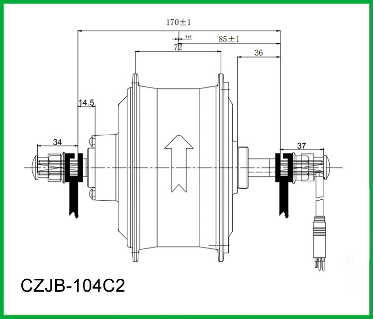 CZJB - 104C2 48v 500w Fat Electric Bicycle Brushless Wheel Hub Motor