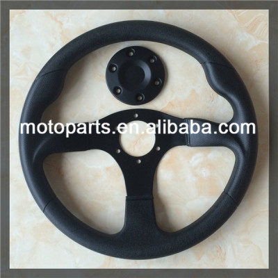350mm mini kart Style Racing Steering Wheel Black PU
