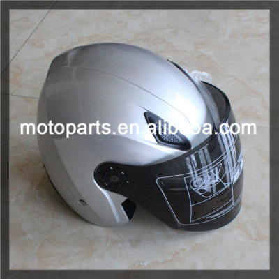 Silver/Pink/Red Open Face safety Helmet