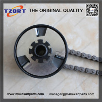 6.5hp gas engine clutch and 120 knot chain assembly for go kart