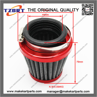 Performance Air Filter 44mm Red Black Straight Neck For Pit Bikes, Scooters & Quad Bikes
