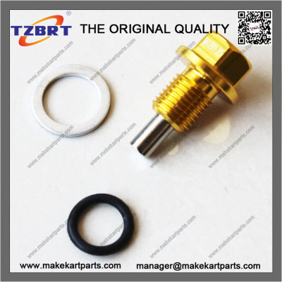 New M12x 1.25 Magnetic Engine Oil Pan Drain Sump Filter Adsorb Plug Bolt Gold