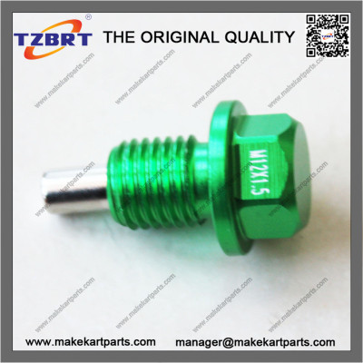 M12 x 1.25 Magnetic Engine Oil Pan Drain Sump Filter Adsorb Plug Bolt Green