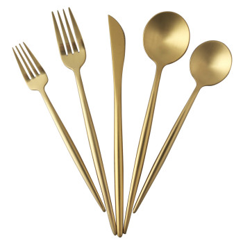 LEKOCH 5 PCS - Portugal Classical GOLD Flatware