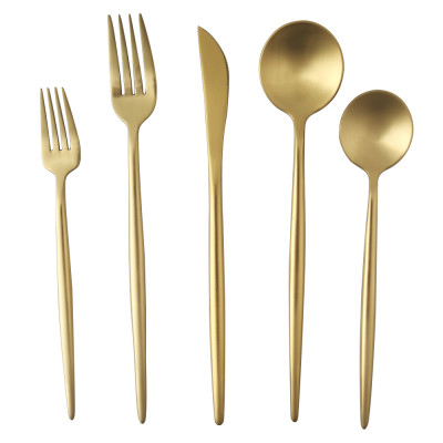 LEKOCH 5 PCS - Portugal Classical GOLD Flatware
