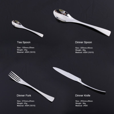LEKOCH-4PCS Vogue Series Silvery Flatware