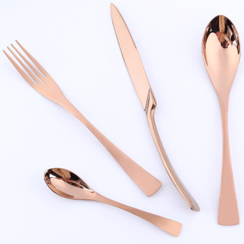 LEKOCH-4PCS Vogue Rose Golden Flatware