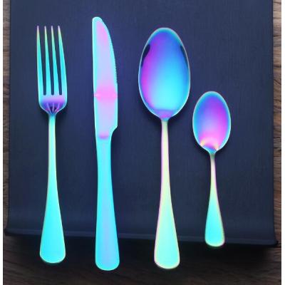 LEKOCH 4 PCS - Round Rainbow  Flatware