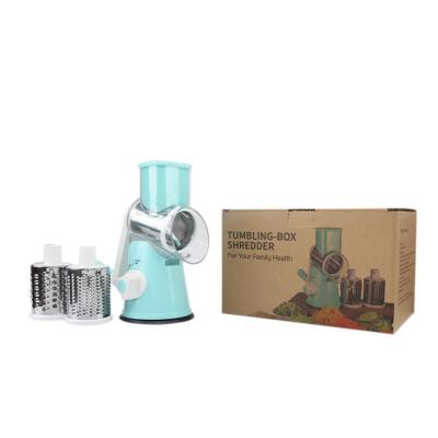 LEKOCH  Mandoline Slicer With 3 Round Stainless Steel Blades Blue