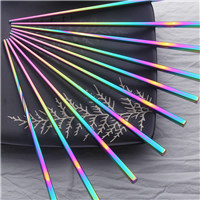 Lekoch 4PCS Rainbow Food Grade Top Chopsticks Tableware Length 24cm