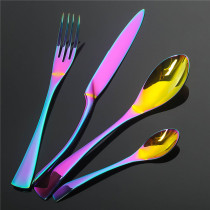 Lekoch 4PCS KAYA Rainbow Cutlery Set Stainless Steel Dinnerware Set