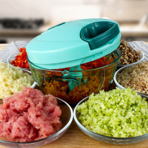 Lekoch Multifunction Vegetable Chopper Cutter Manual Meat Grinder with Container