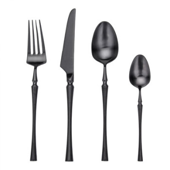 4pcs Azure Dragon Black Cutlery Set