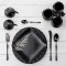 4pcs Luxurious Series Pure black  Cutlery