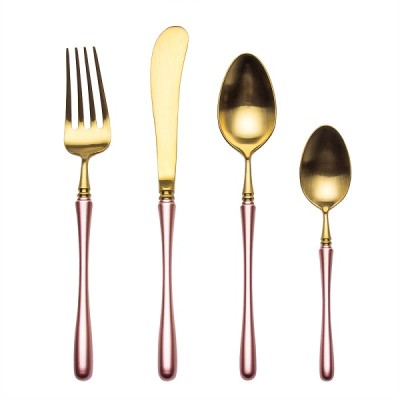 4pcs Luxurious Series Pink gold Cutlery