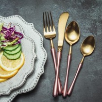 4pcs Luxurious Series Pink gold Cutlery