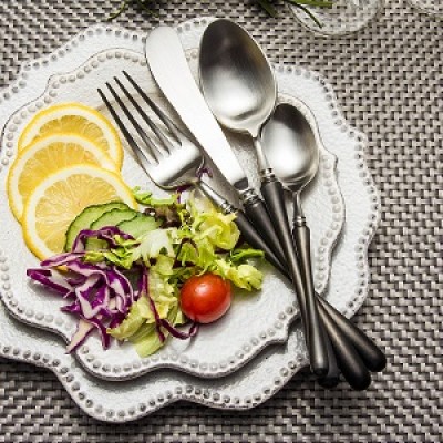 4pcs Luxurious Series black silver Cutlery