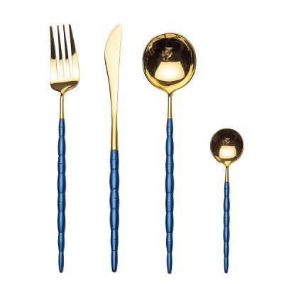 4pcs Luxurious Series Blue gold Cutlery