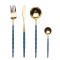 4pcs Luxurious Series Blue gold Cutlery