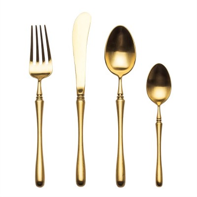 4pcs Luxurious Series Pure gold Cutlery