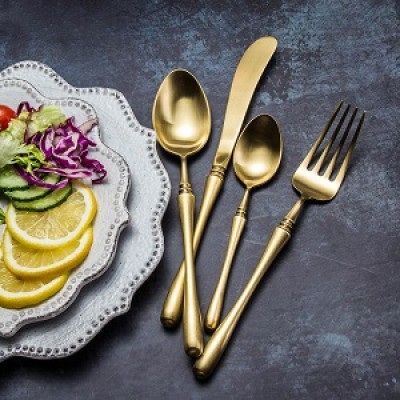 4pcs Luxurious Series Pure gold Cutlery
