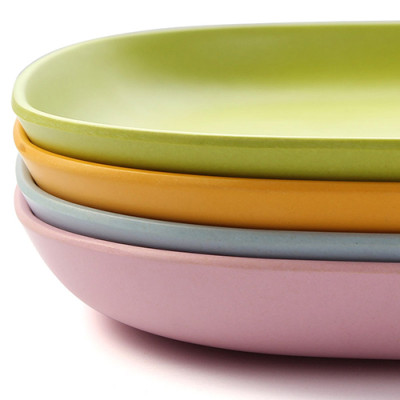 Lekoch Eco Friendly 4 Colors Bamboo Tableware Set Dinner Plates