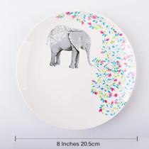 Lekoch 1pc 8inch Cartoon Elephant Dinner Plate Ceramic Dinnerware Fruit Tray