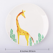 Lekoch 1pc 8inch Cartoon Giraffe Dinner Plate Ceramic Dinnerware Fruit Tray